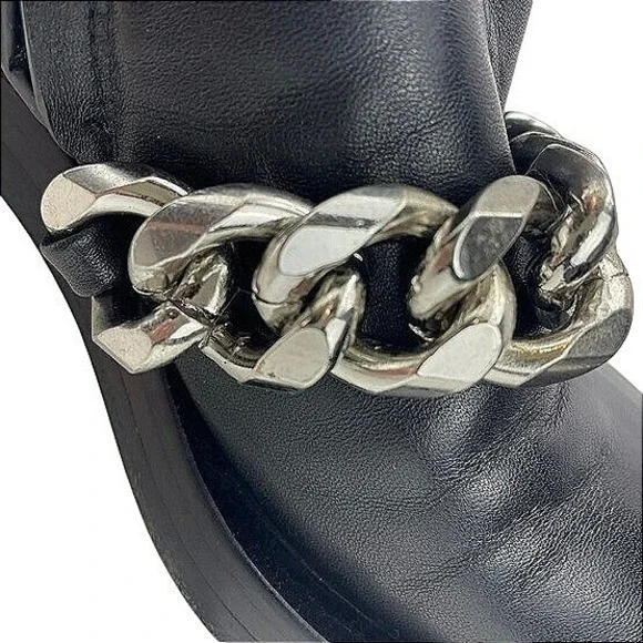 GIVENCHY Womens (6) Leather Chain Moto Combat Ankle Zip Boot Grunge Y2K Bag - Picture 7 of 12